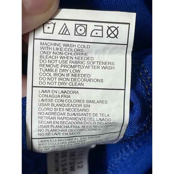 adidas Womens Short Sleeve Shirt Royal Blue Size Small Climalite V-neck Workout - Picture 5 of 5